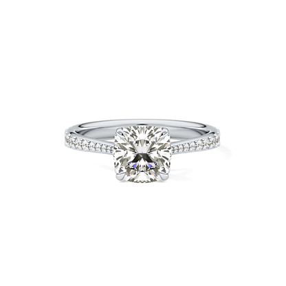 Cushion Pave Lab Grown Diamond Engagement Ring
