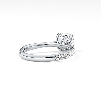 Cushion Pave Lab Grown Diamond Engagement Ring
