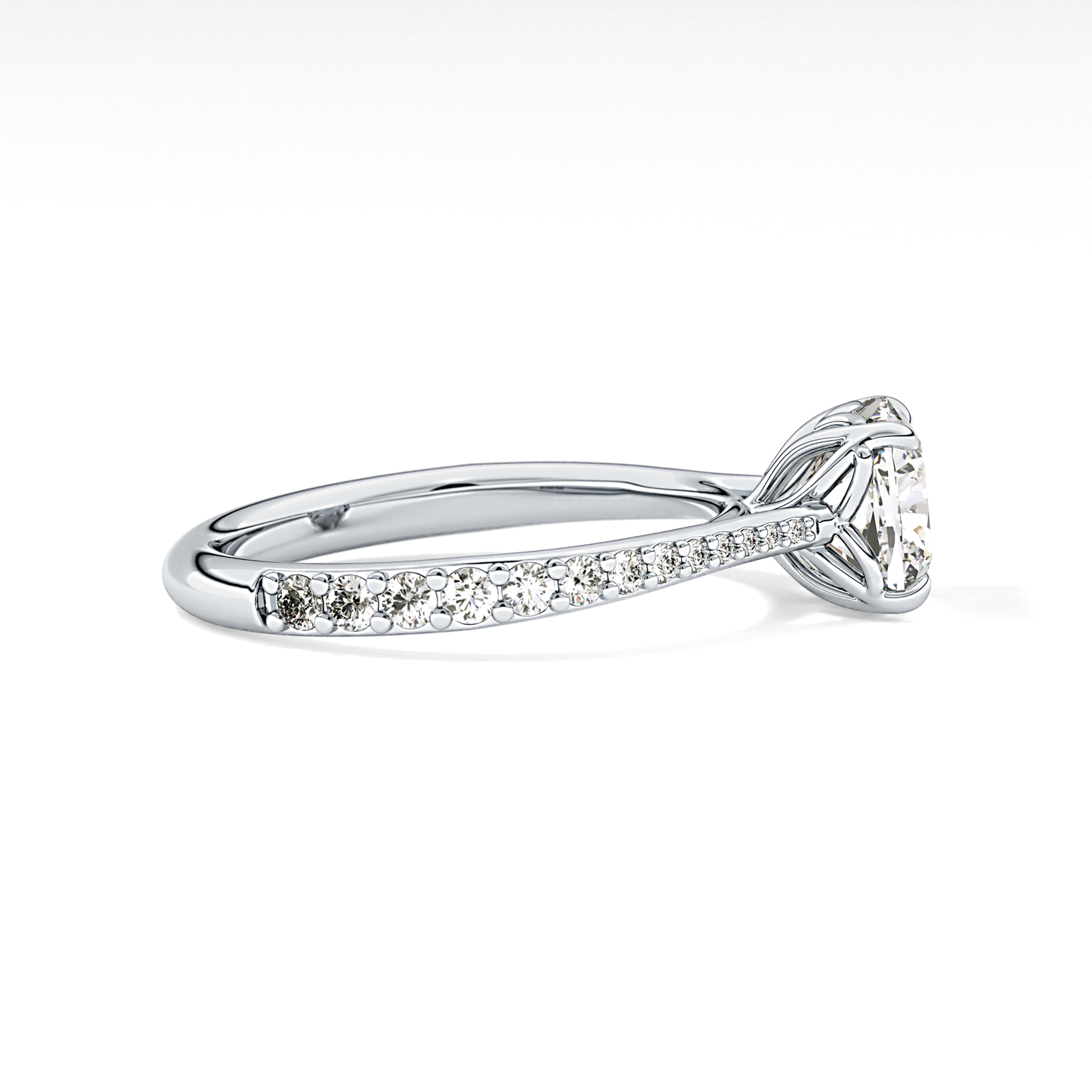 Cushion Pave Lab Grown Diamond Engagement Ring