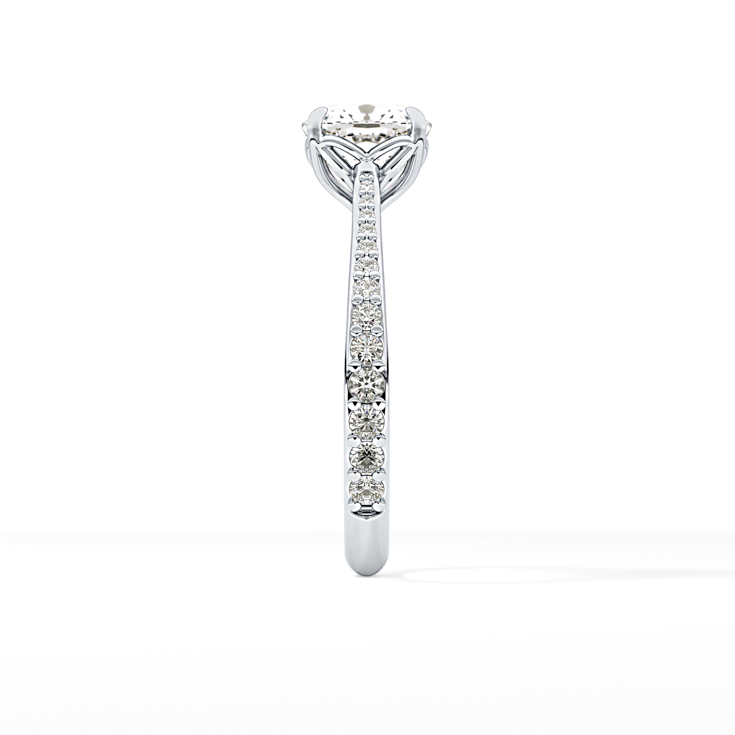 Cushion Pave Lab Grown Diamond Engagement Ring