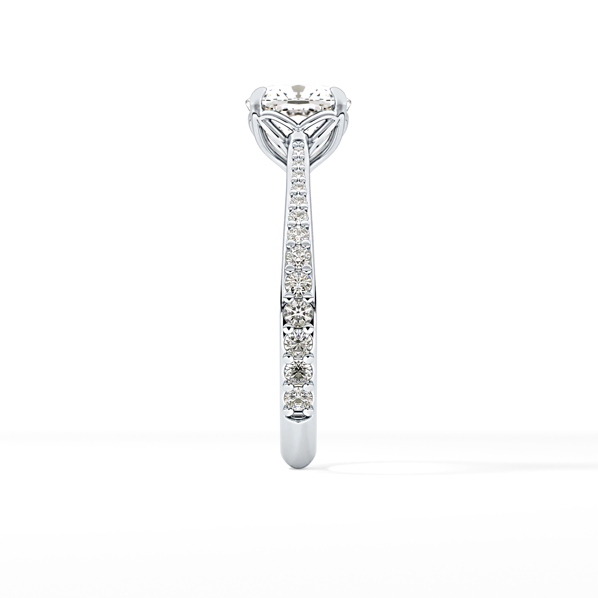 Cushion Pave Lab Grown Diamond Engagement Ring