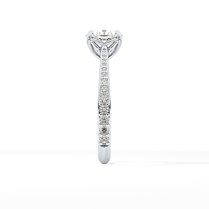 Cushion Pave Lab Grown Diamond Engagement Ring