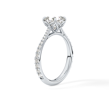 Cushion Pave Lab Grown Diamond Engagement Ring