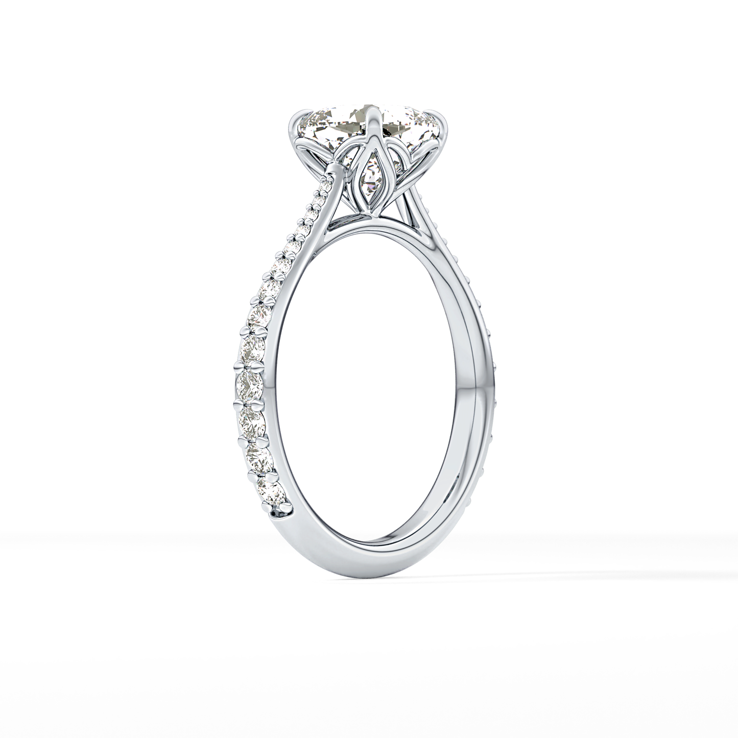 Cushion Pave Lab Grown Diamond Engagement Ring