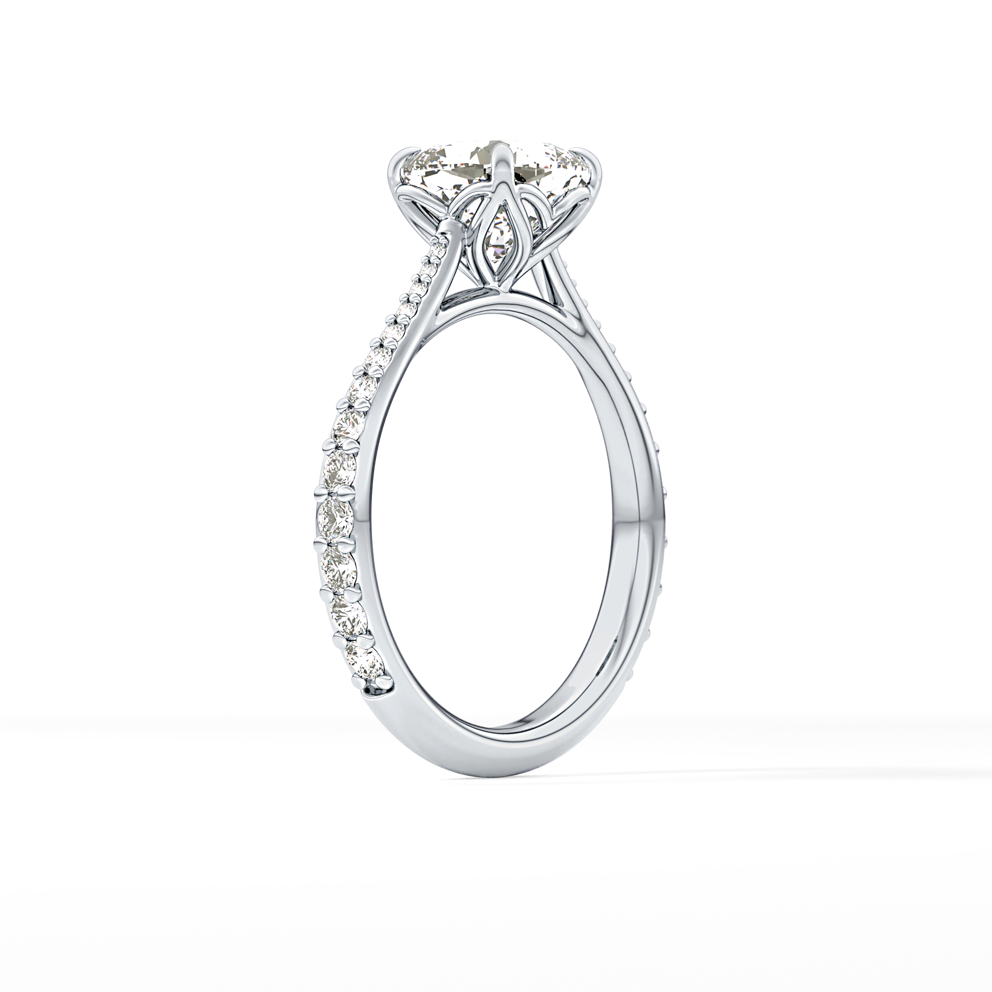 Cushion Pave Lab Grown Diamond Engagement Ring