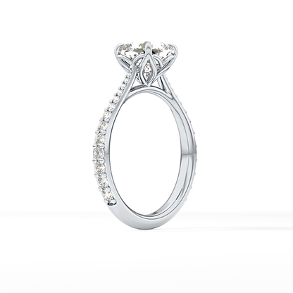 Cushion Pave Lab Grown Diamond Engagement Ring