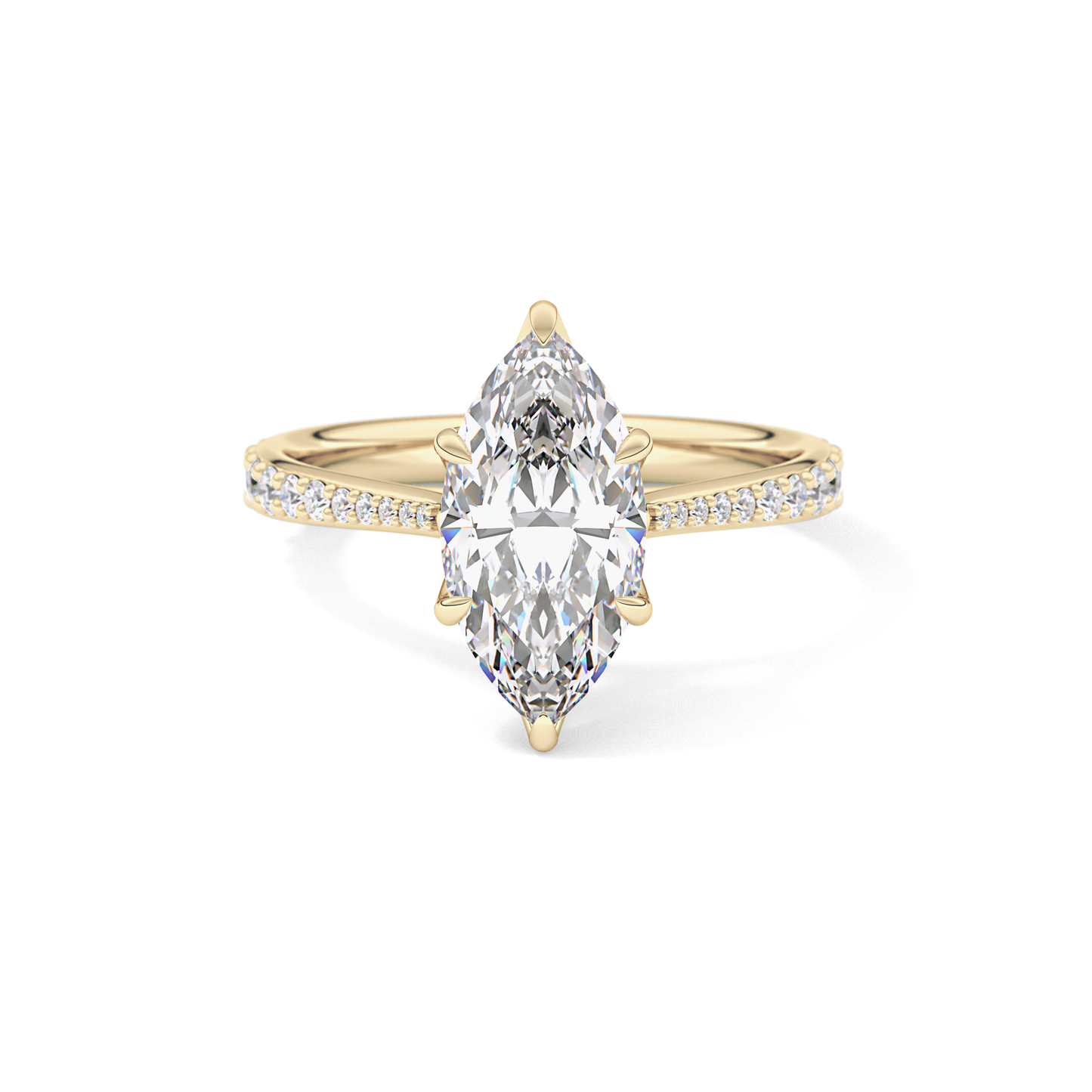 Marquise Pave Lab Grown Diamond Engagement Ring