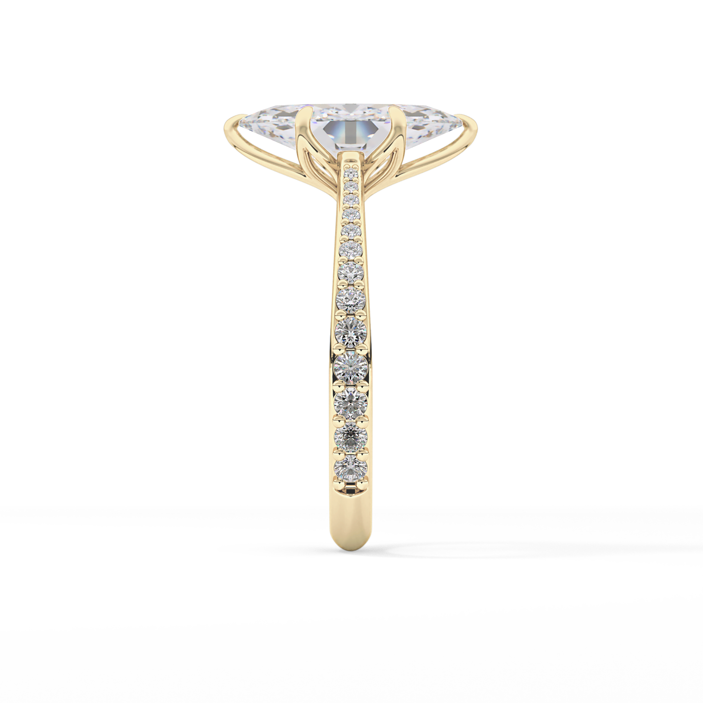 Marquise Pave Lab Grown Diamond Engagement Ring