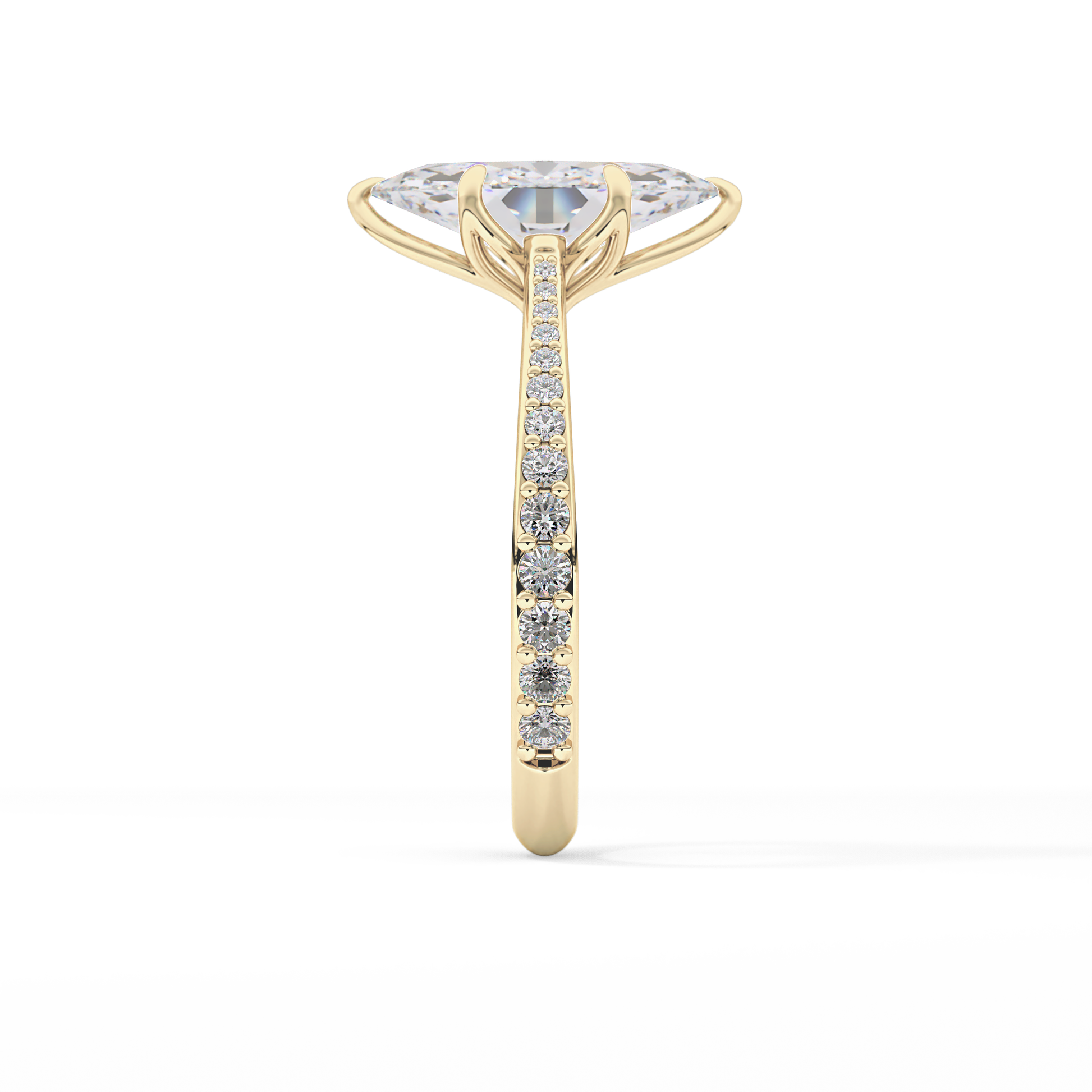 Marquise Pave Lab Grown Diamond Engagement Ring