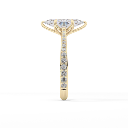 Marquise Pave Lab Grown Diamond Engagement Ring