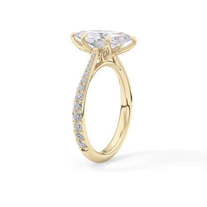 Marquise Pave Lab Grown Diamond Engagement Ring