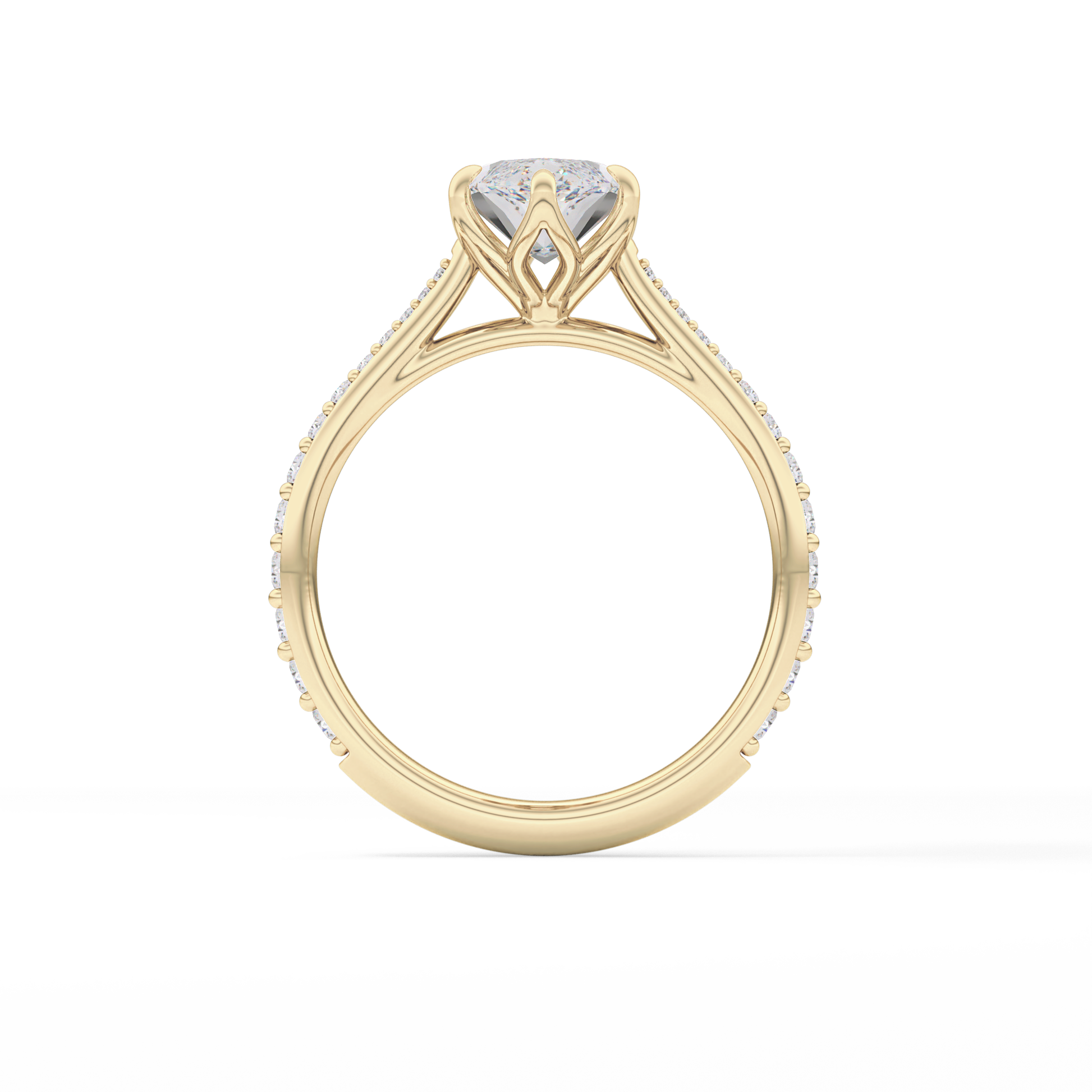 Marquise Pave Lab Grown Diamond Engagement Ring