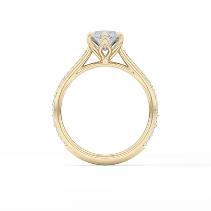 Marquise Pave Lab Grown Diamond Engagement Ring
