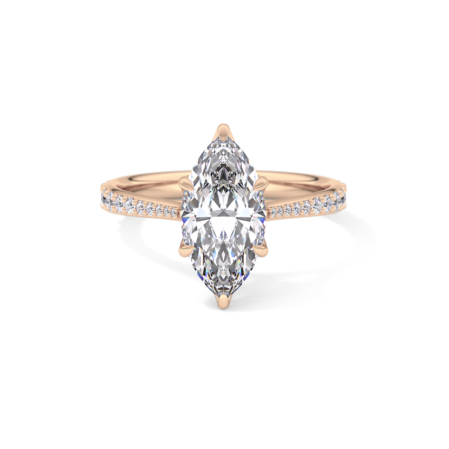 Marquise Pave Lab Grown Diamond Engagement Ring