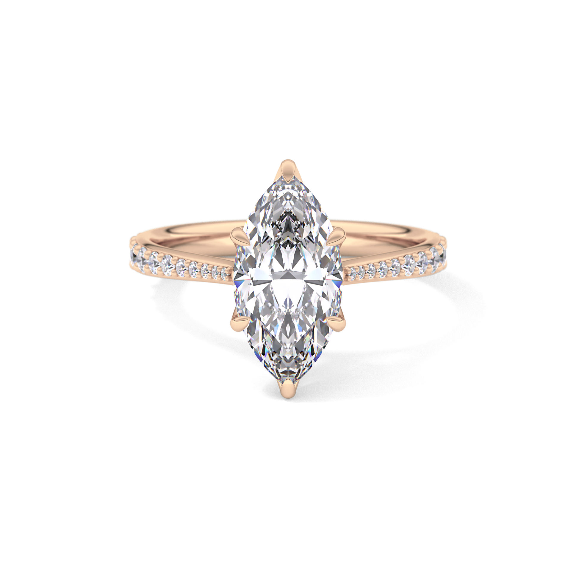 Marquise Pave Lab Grown Diamond Engagement Ring