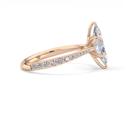Marquise Pave Lab Grown Diamond Engagement Ring