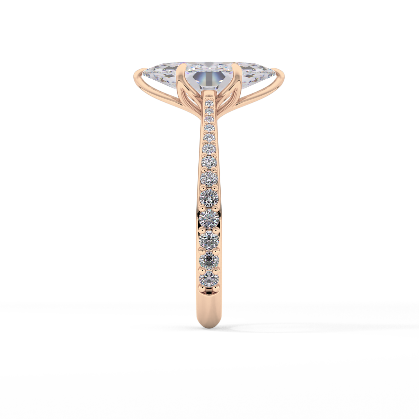 Marquise Pave Lab Grown Diamond Engagement Ring