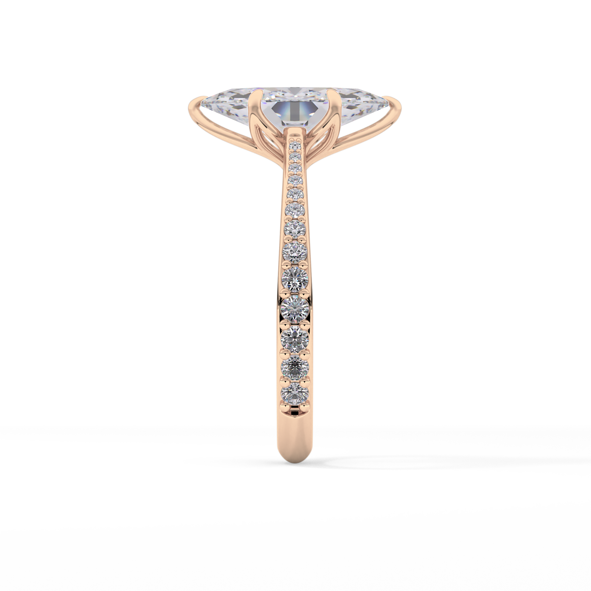 Marquise Pave Lab Grown Diamond Engagement Ring