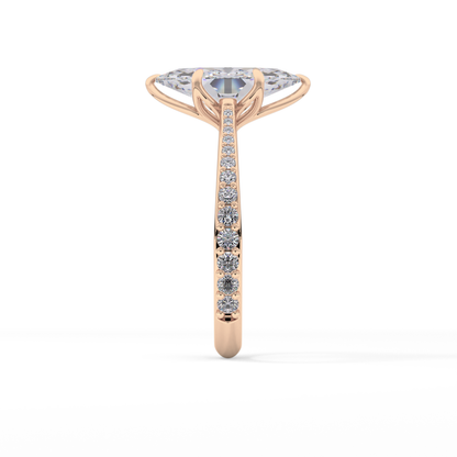 Marquise Pave Lab Grown Diamond Engagement Ring