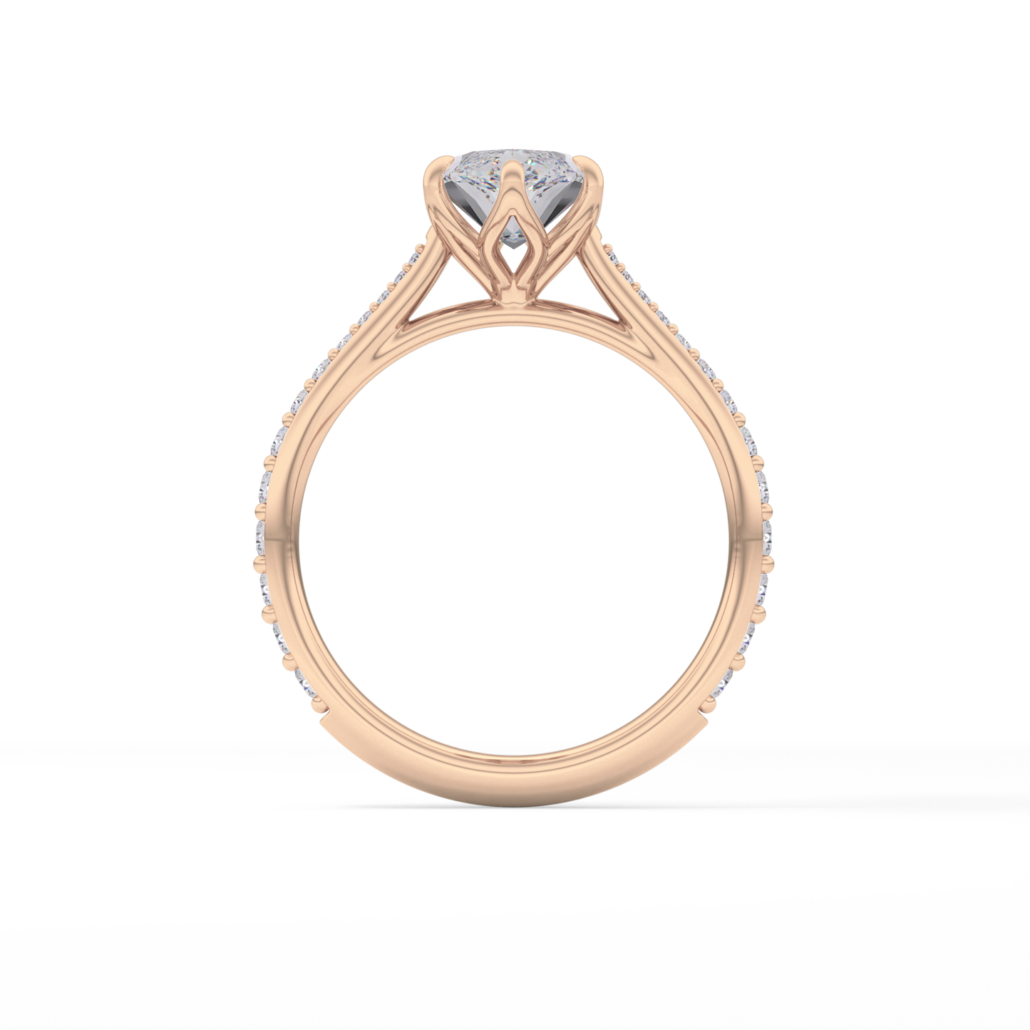 Marquise Pave Lab Grown Diamond Engagement Ring