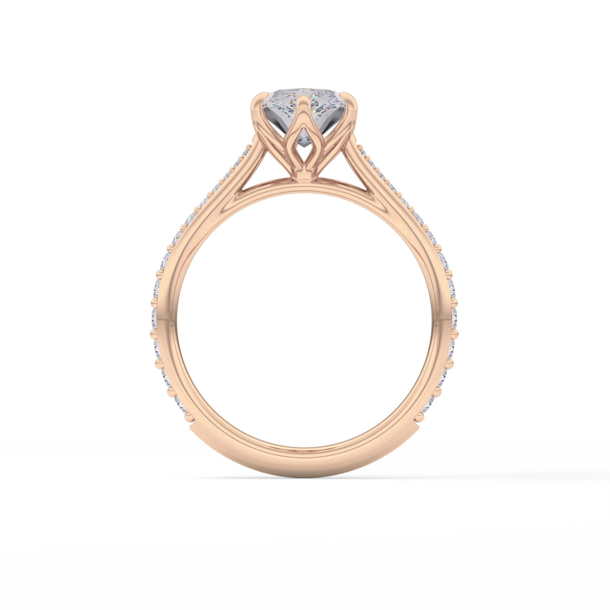 Marquise Pave Lab Grown Diamond Engagement Ring