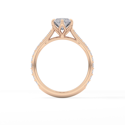 Marquise Pave Lab Grown Diamond Engagement Ring