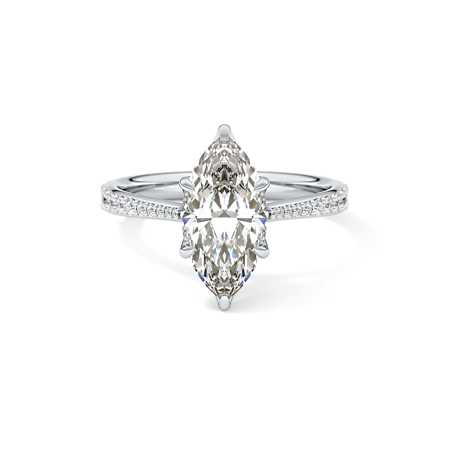 Marquise Pave Lab Grown Diamond Engagement Ring