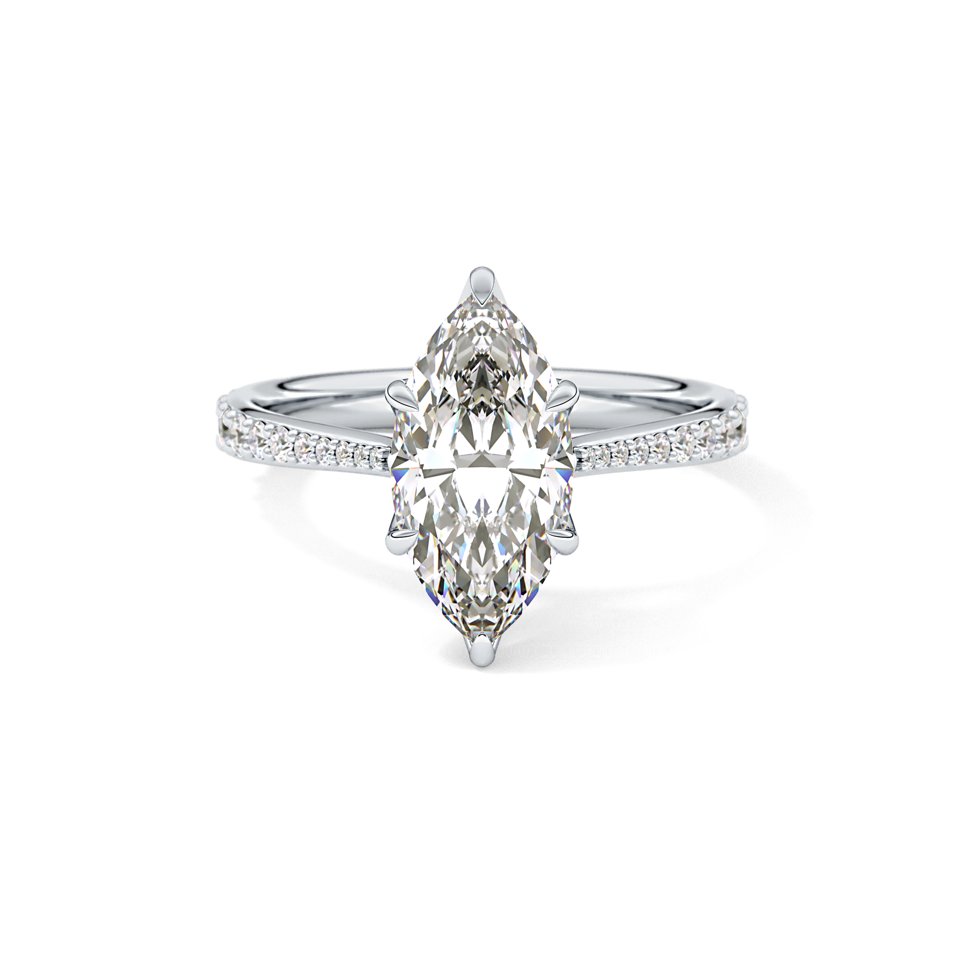 Marquise Pave Lab Grown Diamond Engagement Ring