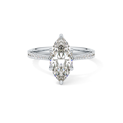 Marquise Pave Lab Grown Diamond Engagement Ring
