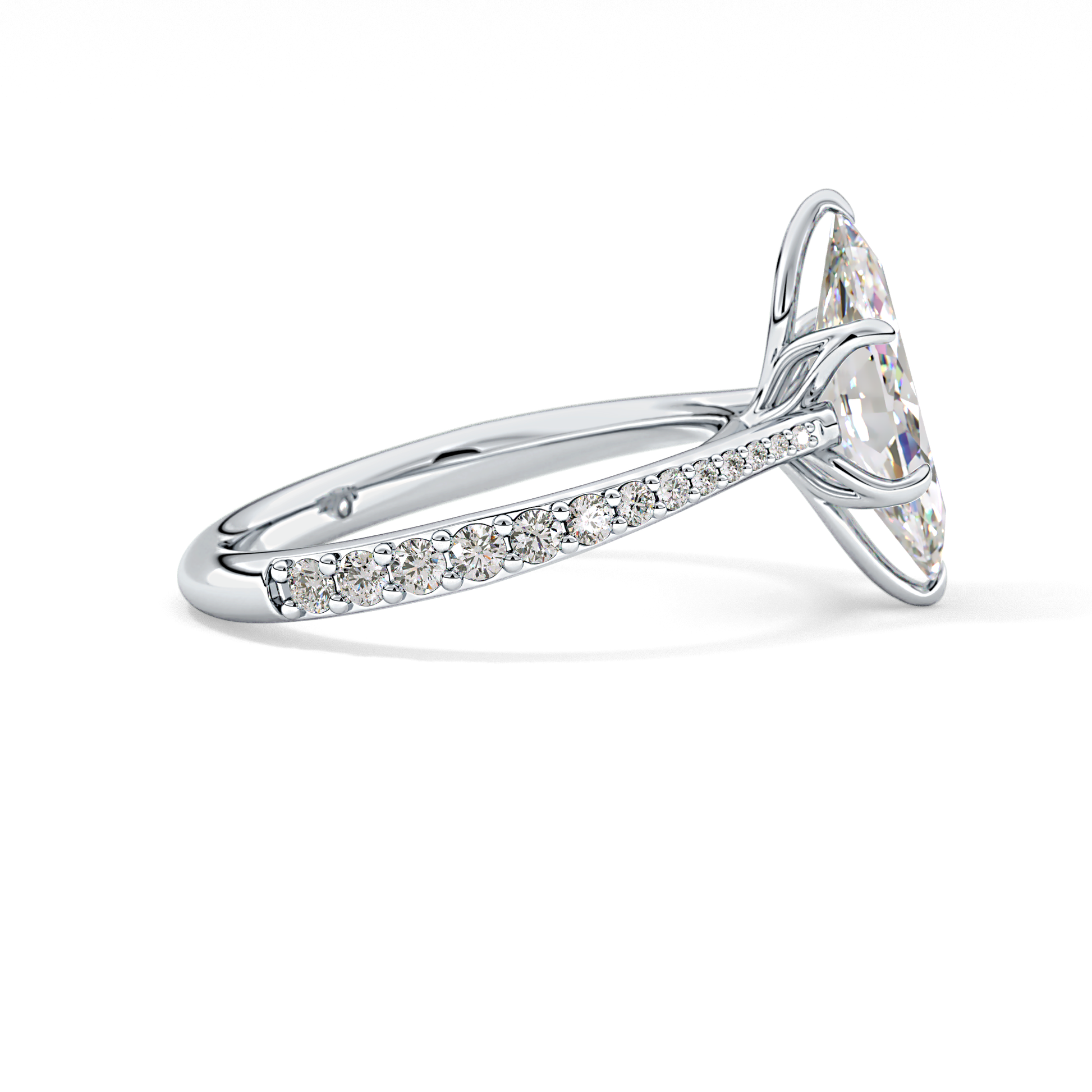 Marquise Pave Lab Grown Diamond Engagement Ring