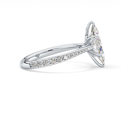 Marquise Pave Lab Grown Diamond Engagement Ring