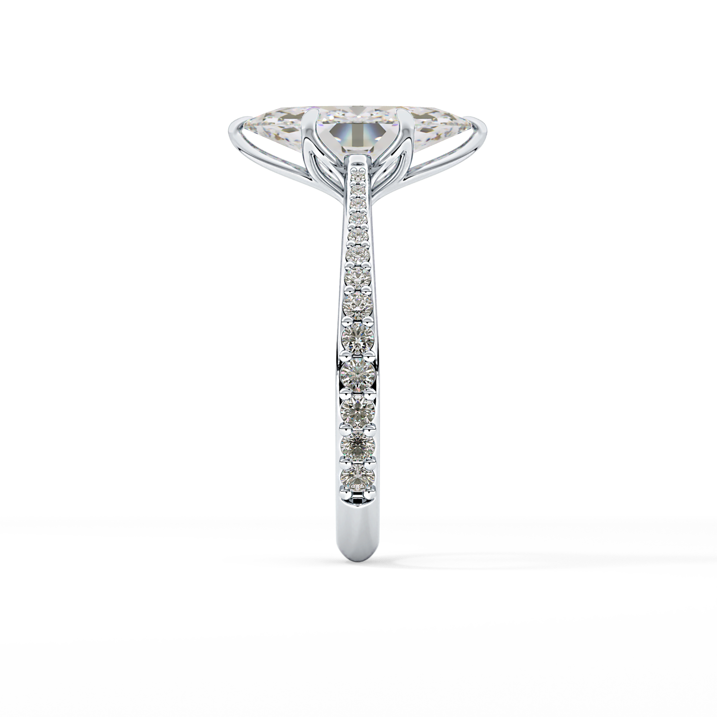 Marquise Pave Lab Grown Diamond Engagement Ring