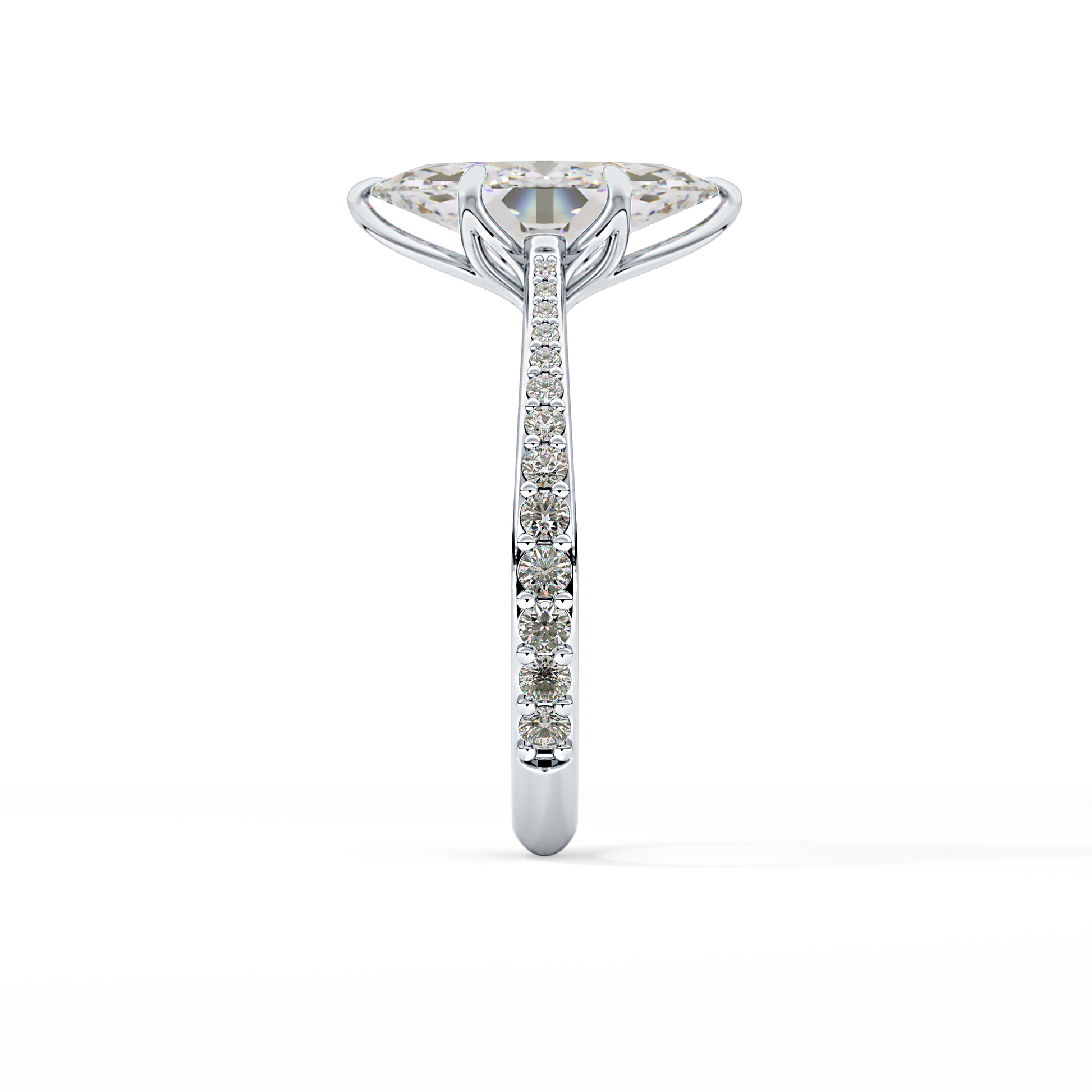 Marquise Pave Lab Grown Diamond Engagement Ring