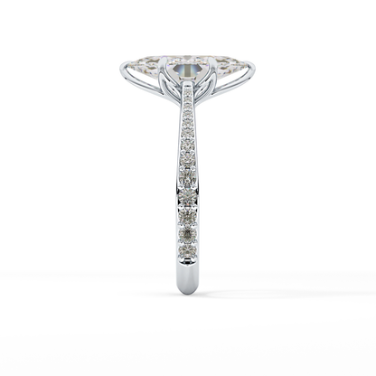 Marquise Pave Lab Grown Diamond Engagement Ring