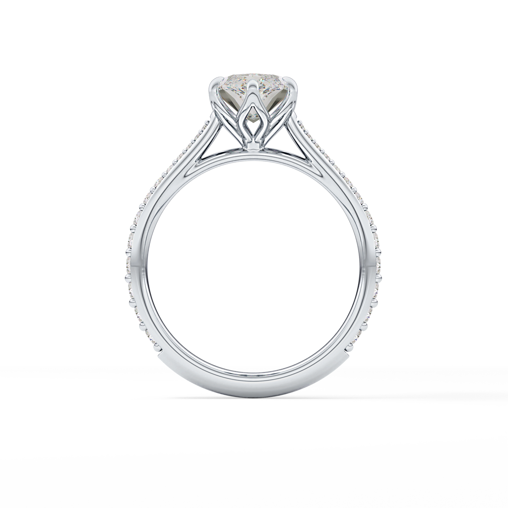 Marquise Pave Lab Grown Diamond Engagement Ring