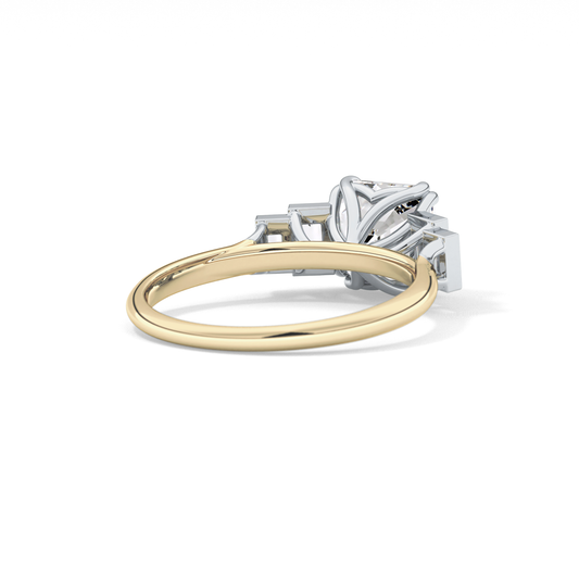 Asscher Cluster Lab Grown Diamond Engagement Ring