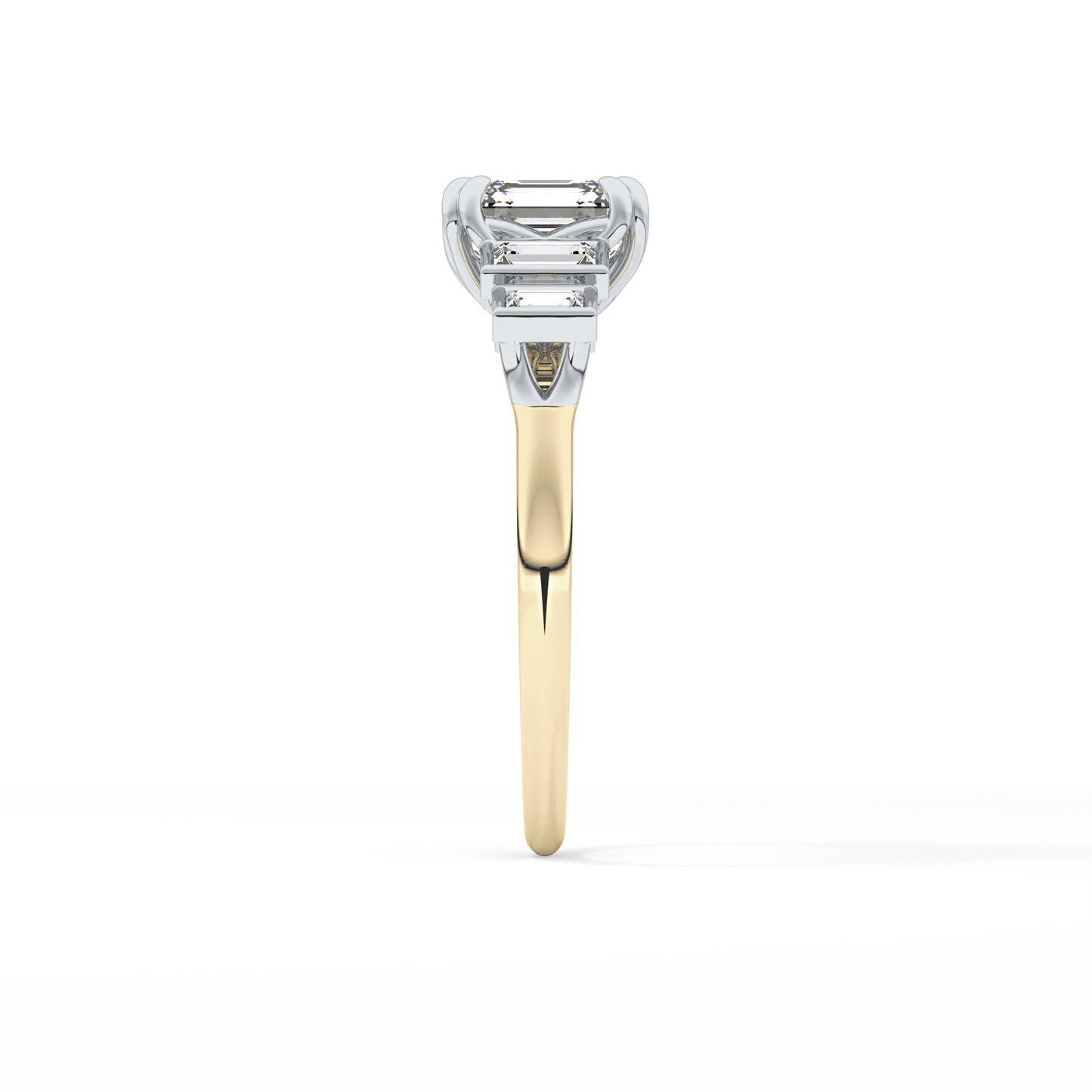 Asscher Cluster Lab Grown Diamond Engagement Ring