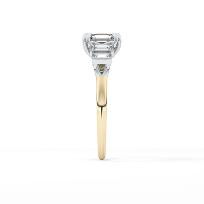Asscher Cluster Lab Grown Diamond Engagement Ring