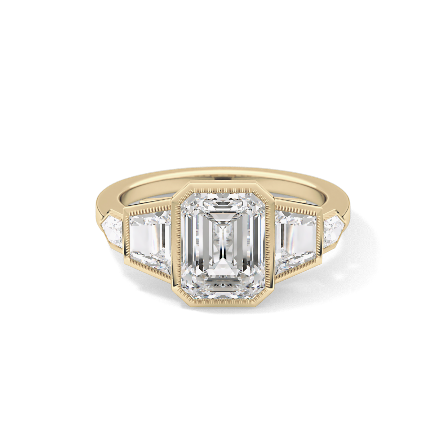 Emerald Cluster Lab Grown Diamond Engagement Ring