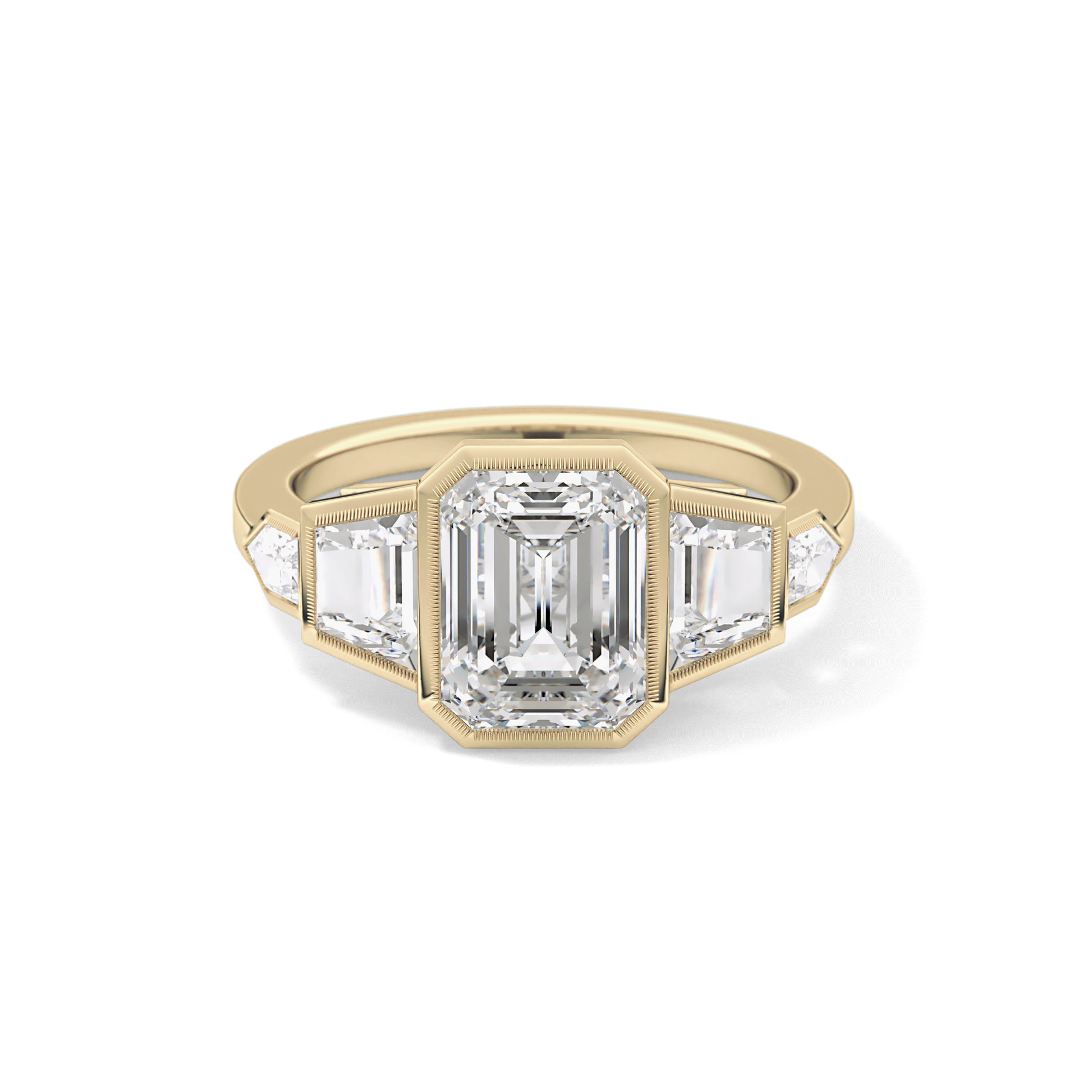Emerald Cluster Lab Grown Diamond Engagement Ring