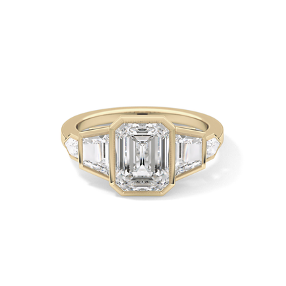 Emerald Cluster Lab Grown Diamond Engagement Ring