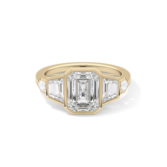 Emerald Cluster Lab Grown Diamond Engagement Ring