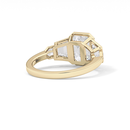 Emerald Cluster Lab Grown Diamond Engagement Ring