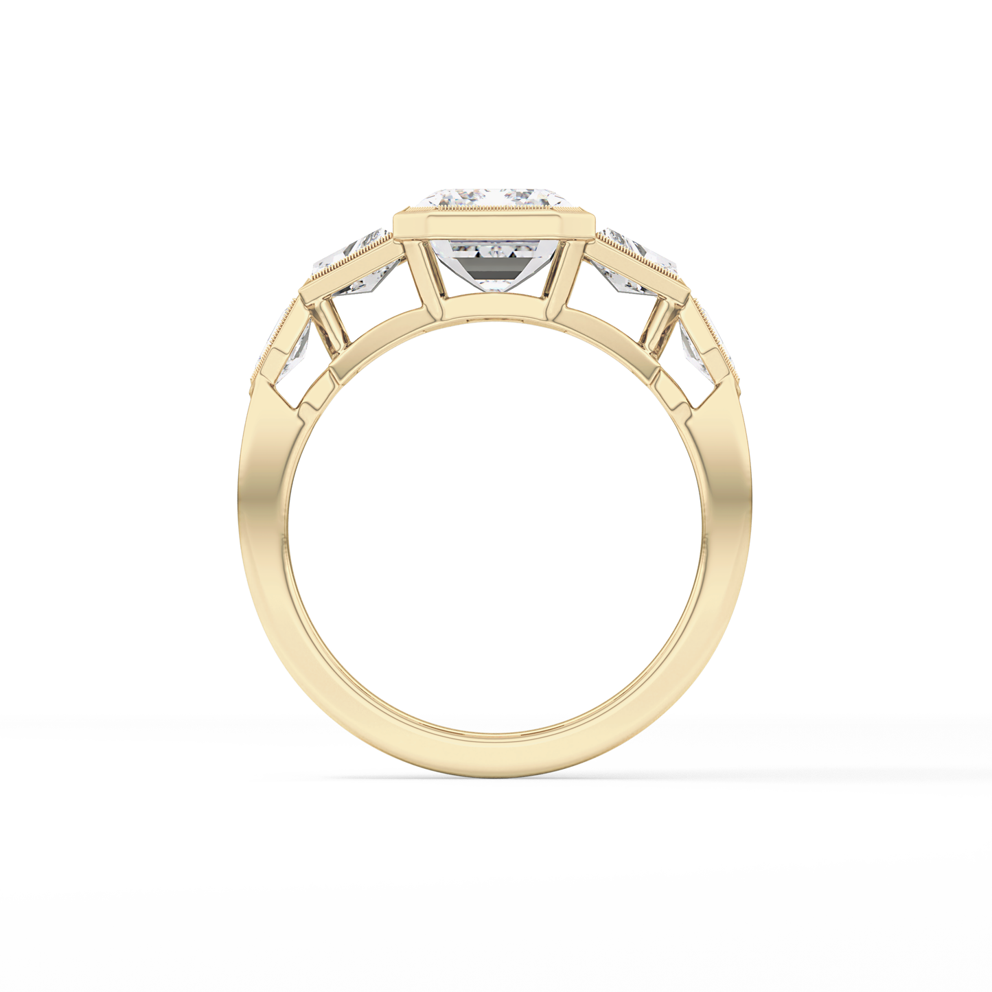 Emerald Cluster Lab Grown Diamond Engagement Ring
