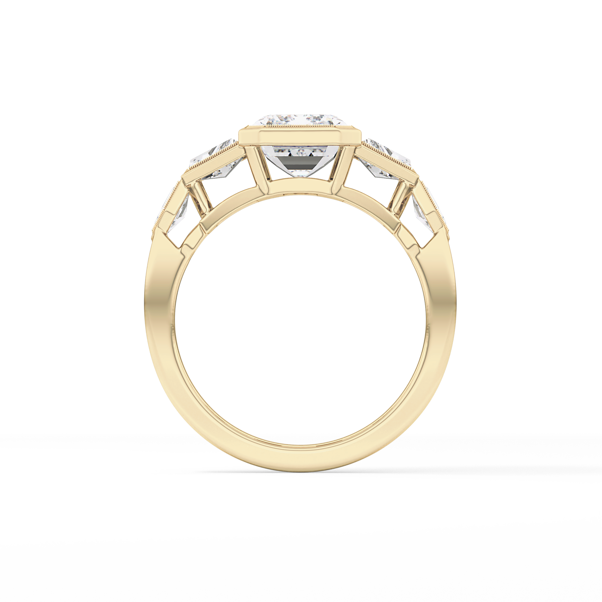 Emerald Cluster Lab Grown Diamond Engagement Ring