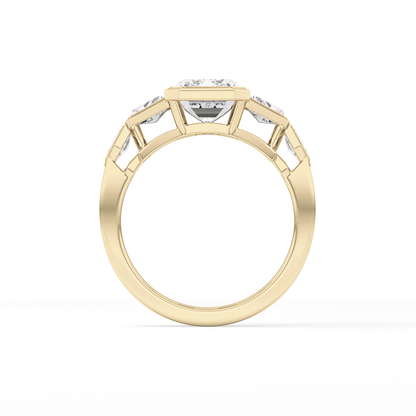 Emerald Cluster Lab Grown Diamond Engagement Ring