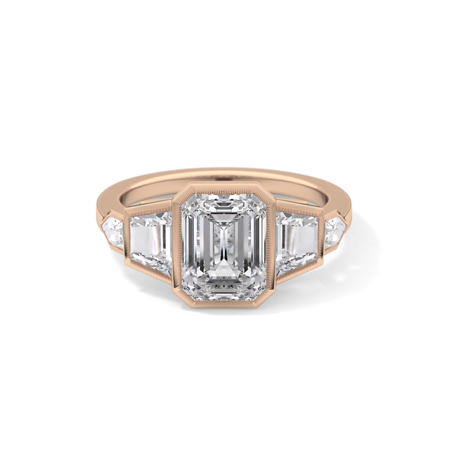 Emerald Cluster Lab Grown Diamond Engagement Ring