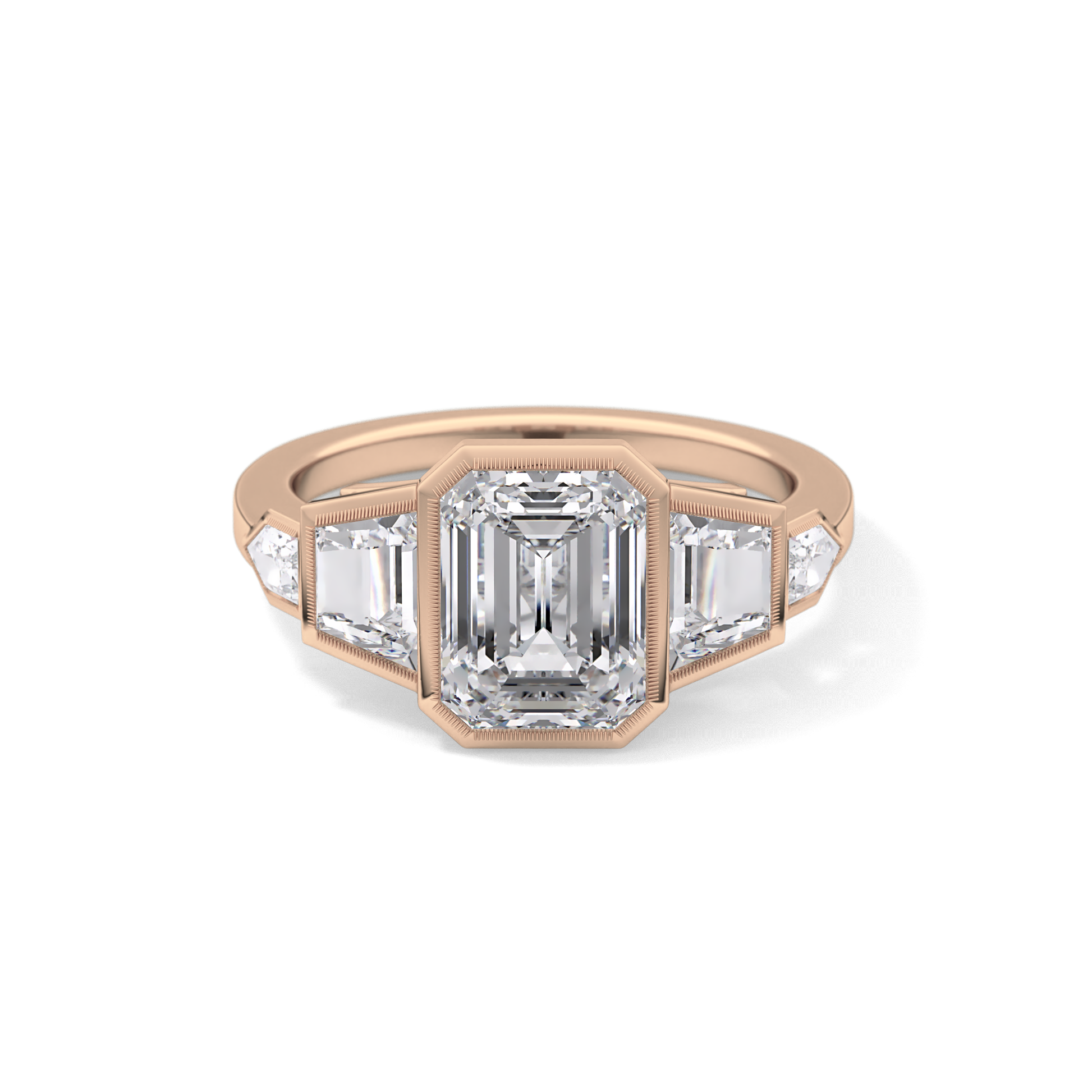 Emerald Cluster Lab Grown Diamond Engagement Ring