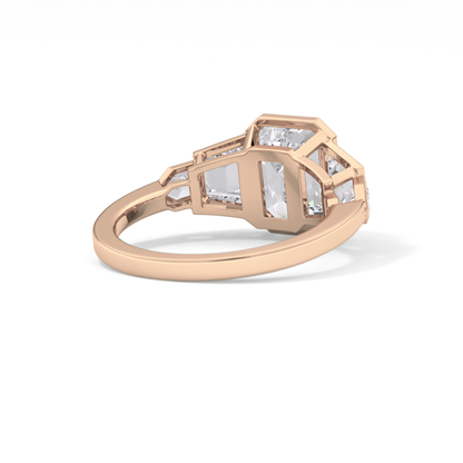 Emerald Cluster Lab Grown Diamond Engagement Ring