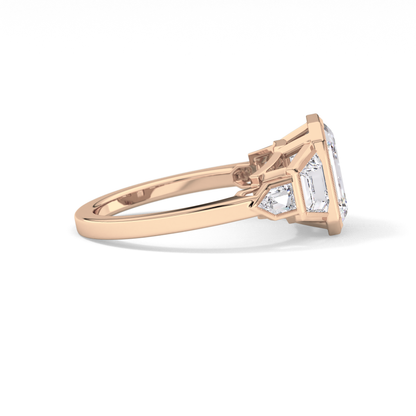 Emerald Cluster Lab Grown Diamond Engagement Ring